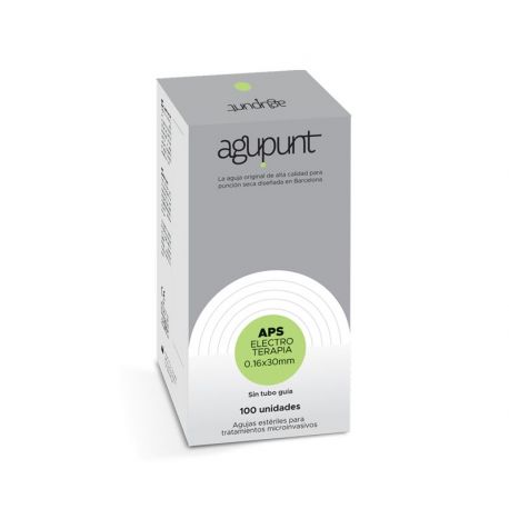 Agujas APS Electroterapia sin guía (100 uds) Agu-Punt 0,16 x 30 - Verde claro
