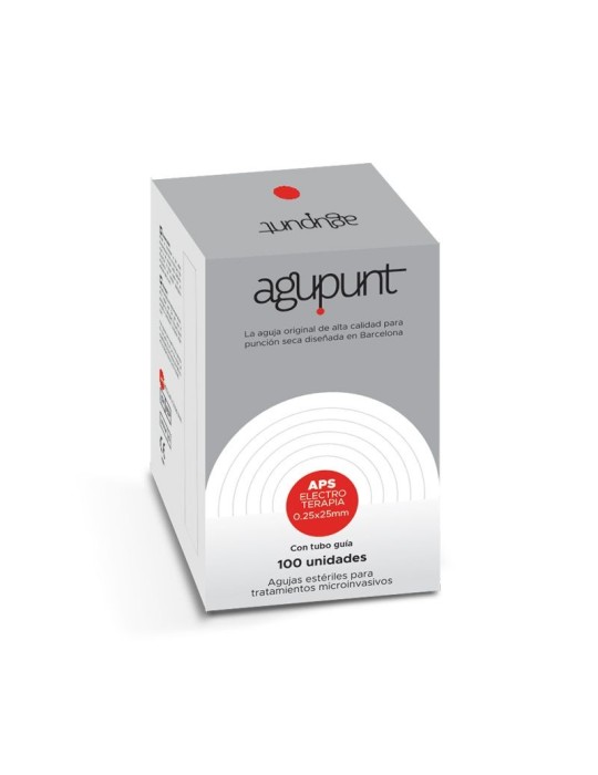 Agujas APS Electroterapia con guía (100 uds) Agu-Punt 0,30 x 75 - Negra