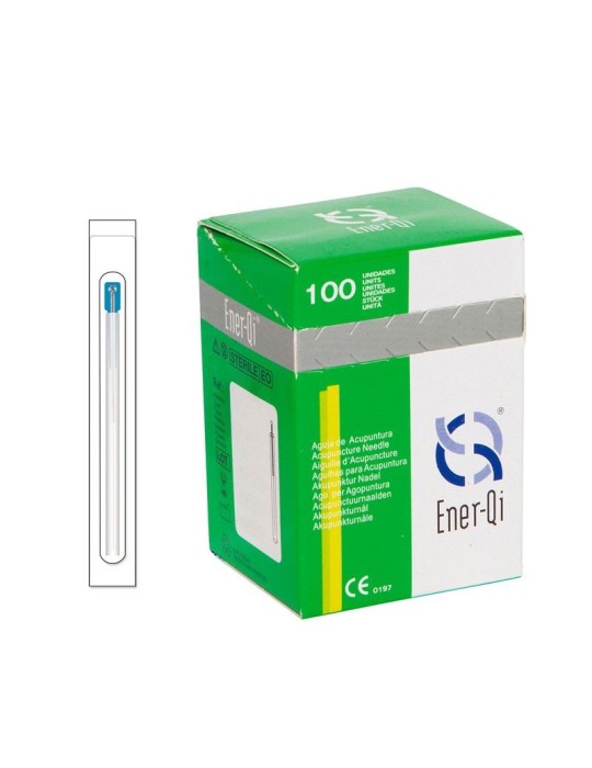 Aguja China plata siliconada con guía (100 uds) Ener-Qi 0,32 x 50 mm