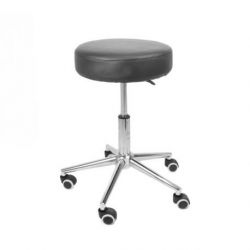 Taburete HC Negro Base Cromada