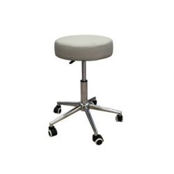 Taburete HC Gris Base cromada