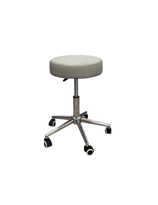 Taburete HC Gris Base cromada