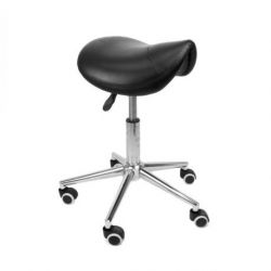 Taburete Pony HC Negro Base cromada