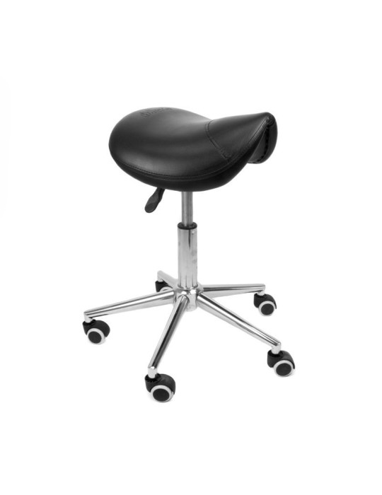 Taburete Pony HC Negro Base cromada