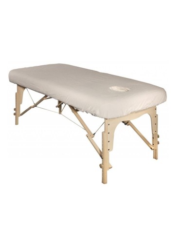 Sabana Ajustable de Tela con orificio facial color beige 2