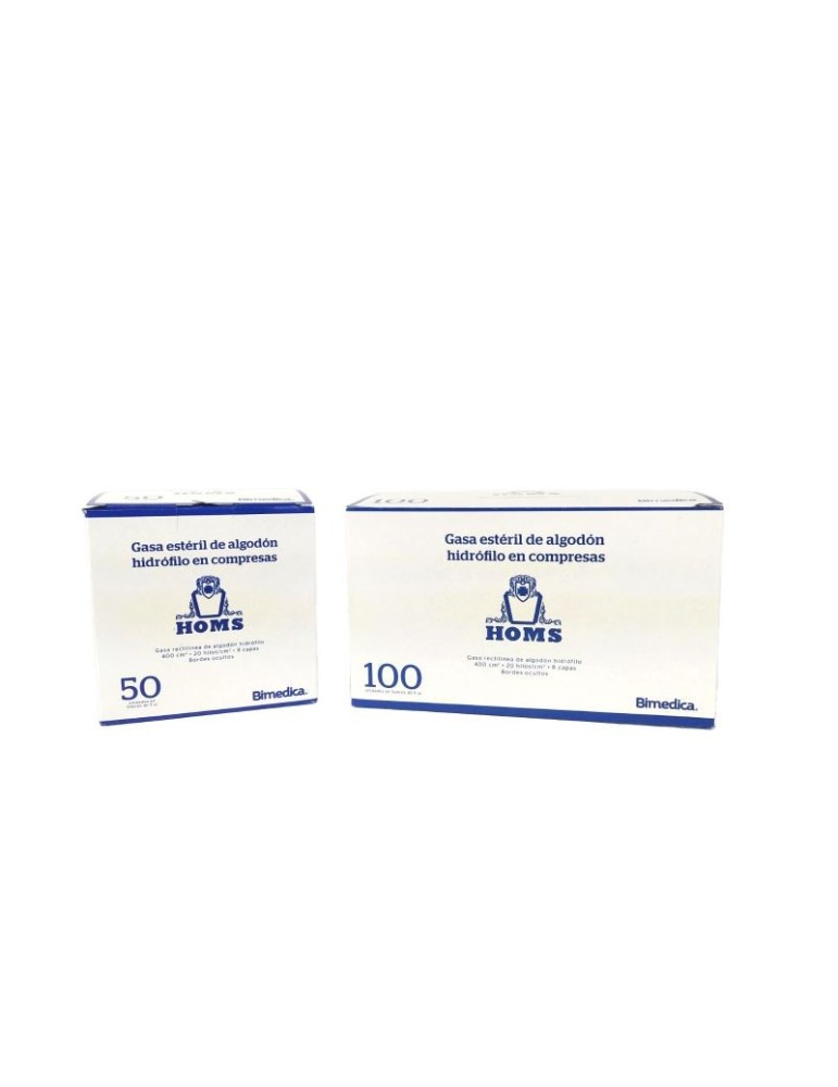 Gasas estériles doble plegado Caja de 20 sobres de 5uds.