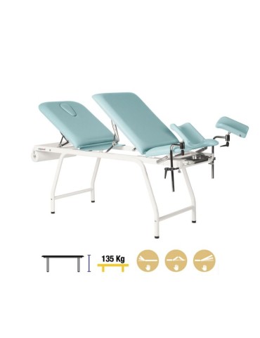 Camilla fija metálica Ginecología C4581 62 x 200 cm. Respaldo T13 2