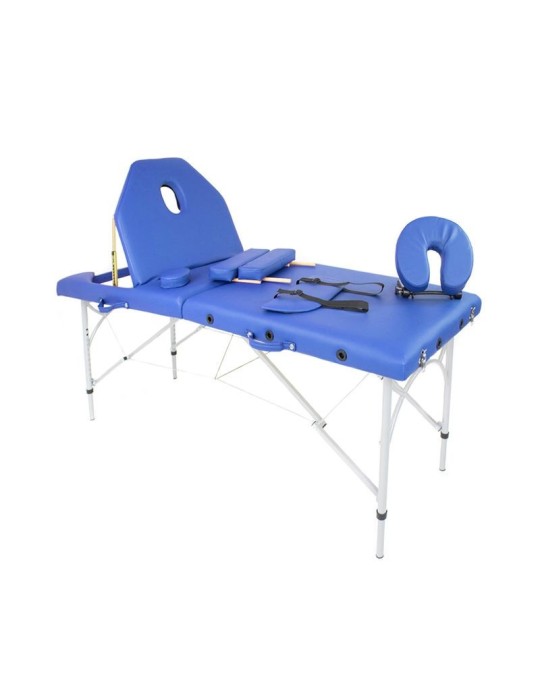 Camilla Plegable Aluminio con respaldo HC Azul 70 x 186 cm