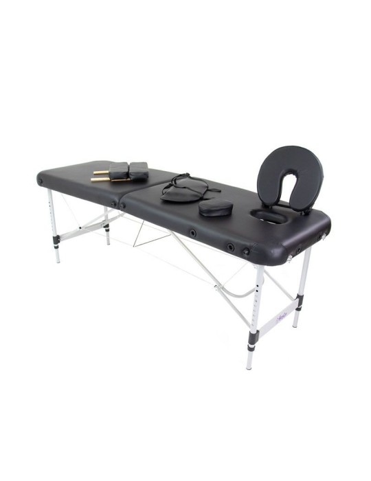 Camilla Plegable Aluminio sin respaldo HC Negra 60 x 186 cm