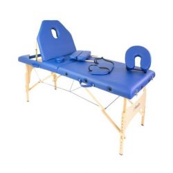 Camilla Plegable Madera con respaldo HC Azul 70 x 186