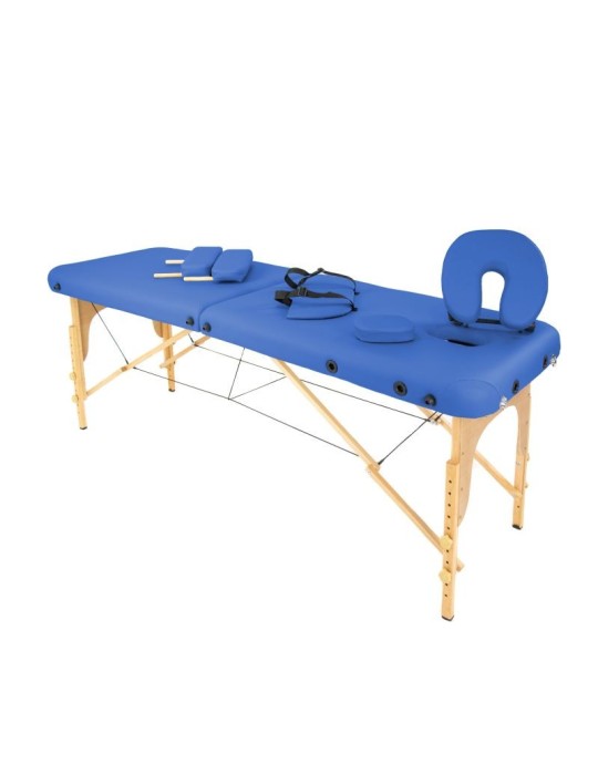 Camilla Plegable Madera sin respaldo HC Azul 60 x 186 cm