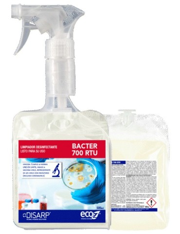 Bacter 700  RTU ECO Z 5 L. ( desinfectante uso directo ) 12 x 500 ML
