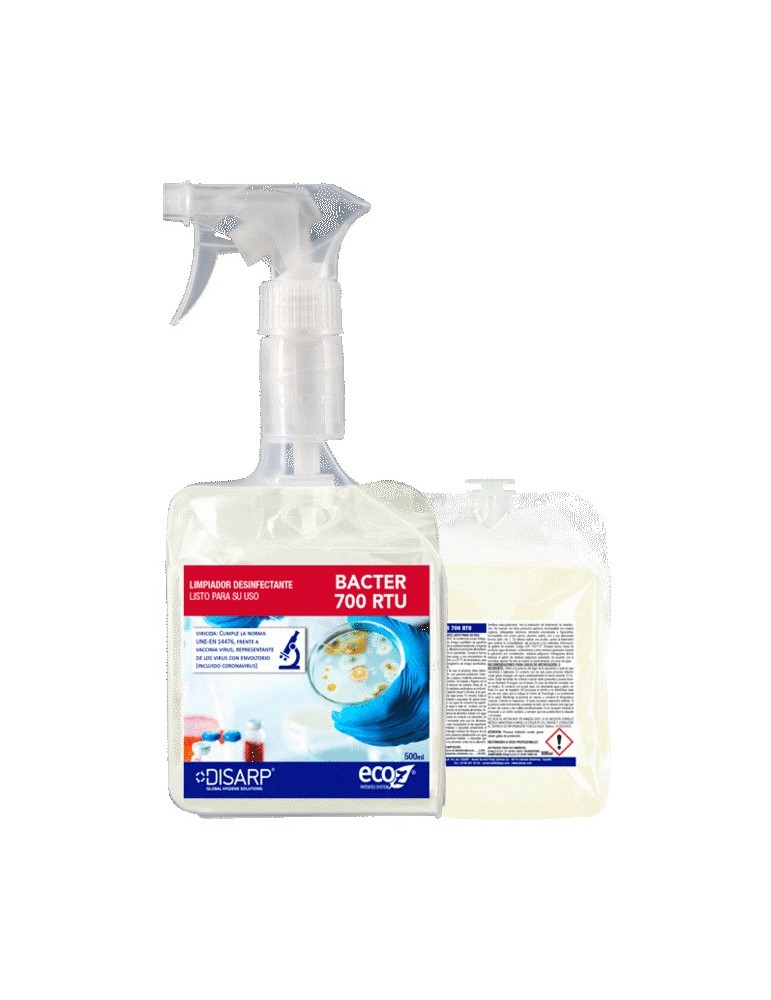 Bacter 700  RTU ECO Z 5 L. ( desinfectante uso directo ) 12 x 500 ML