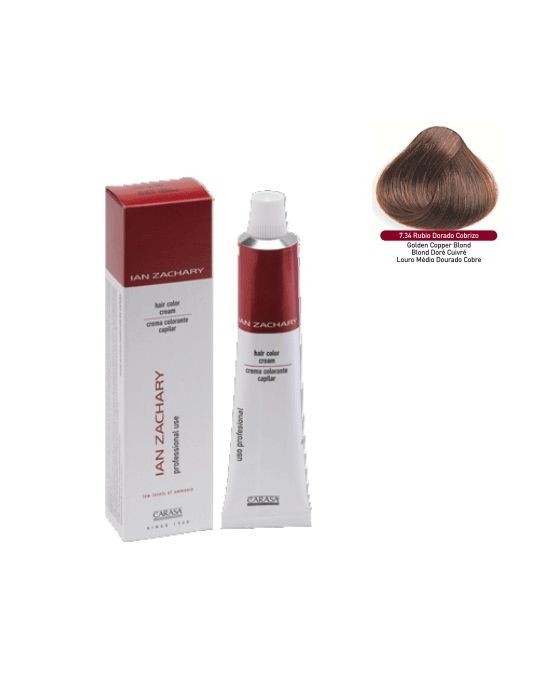 Ian Zachary Tinte Profesional Nº 7.34 Rubio Dorado Cobrizo 100 ml.