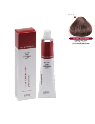 Ian Zachary Tinte Profesional Nº 7.43 Rubio Cobrizo Dorado 100 ml. 2