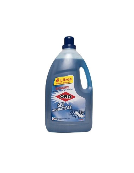 Detergente Líquido Lavadoras Gel Oro 4 L.- Caja 4 unid.