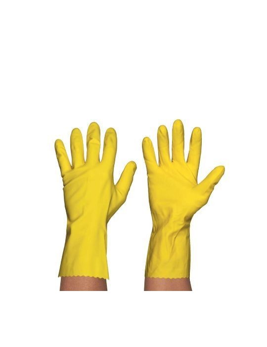 Guante Flocado Amarillo, Pack 12 pares