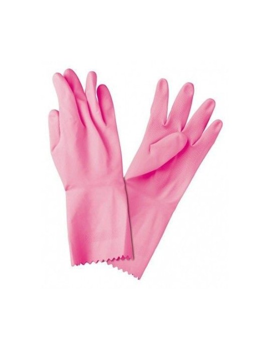 Guante Flocado Rosa, Pack 12 pares
