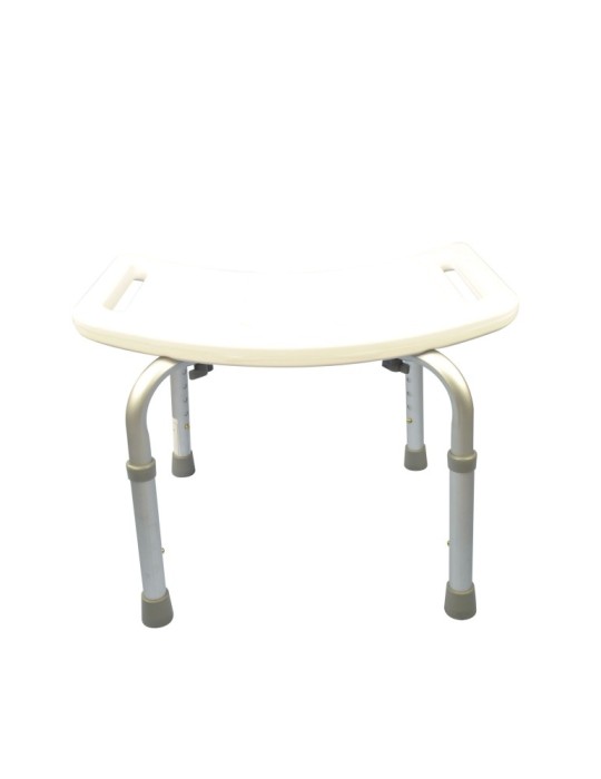 Taburete de ducha de aluminio de altura regulable sin respaldo