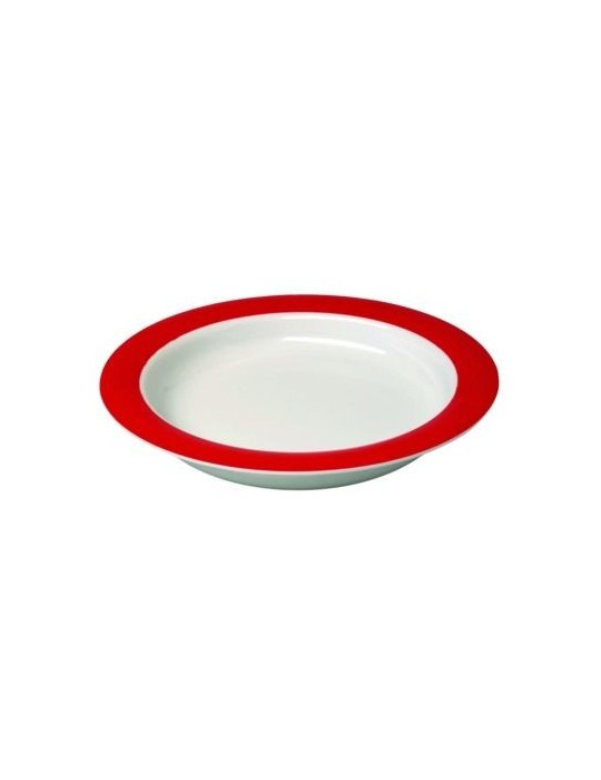 Plato pequeño Blanco / rojo