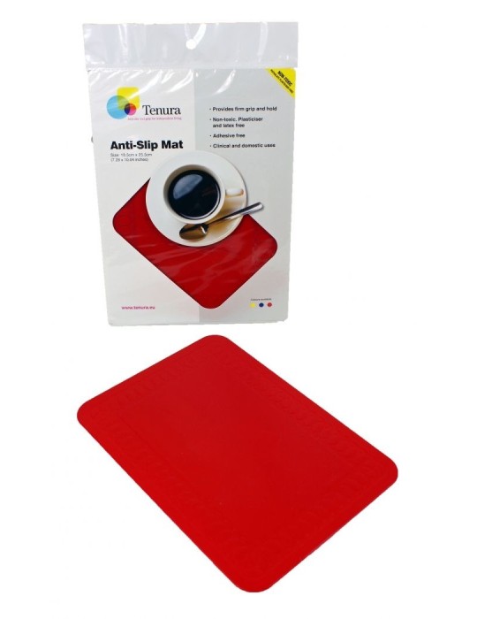 Alfombrilla anti-deslizante rectangular Able2 rojo L 25,5 x B 18,5 cm