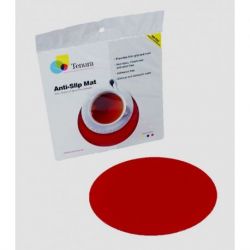 Alfombrilla anti-deslizante redonda Able2 rojo Ø 14 cm.
