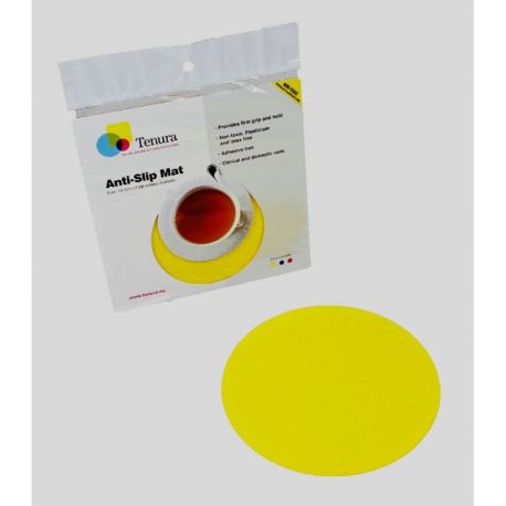 Alfombrilla anti-deslizante redonda Able2 amarillo Ø 14 cm.