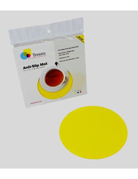 Alfombrilla anti-deslizante redonda Able2 amarillo Ø 19 cm.