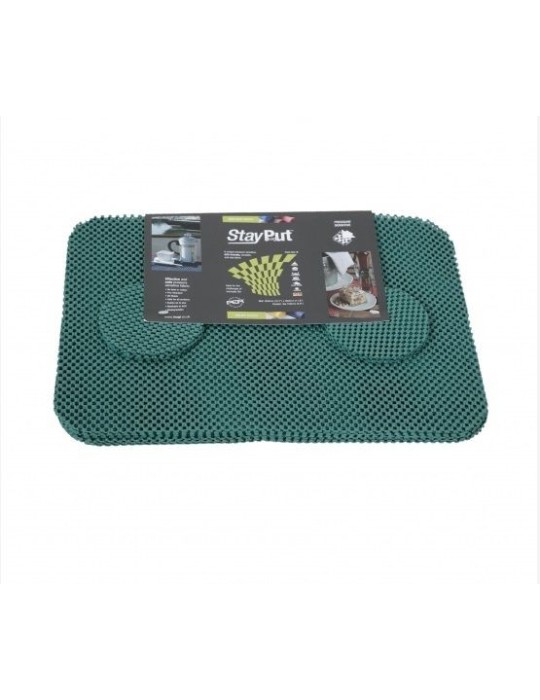 Conjunto mantel indivual y posavasos anti-deslizante StayPut verde