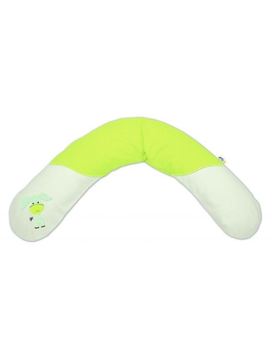 Funda para cojín de lactancia Theraline, 190 x 38 cm. Verde pistacho - blanco