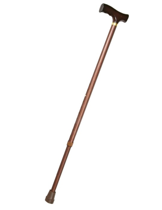 Bastón de aluminio. Caoba