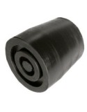 Contera para bastones y muletas 27 mm. Negro, grande.  Contiene dos unidades.