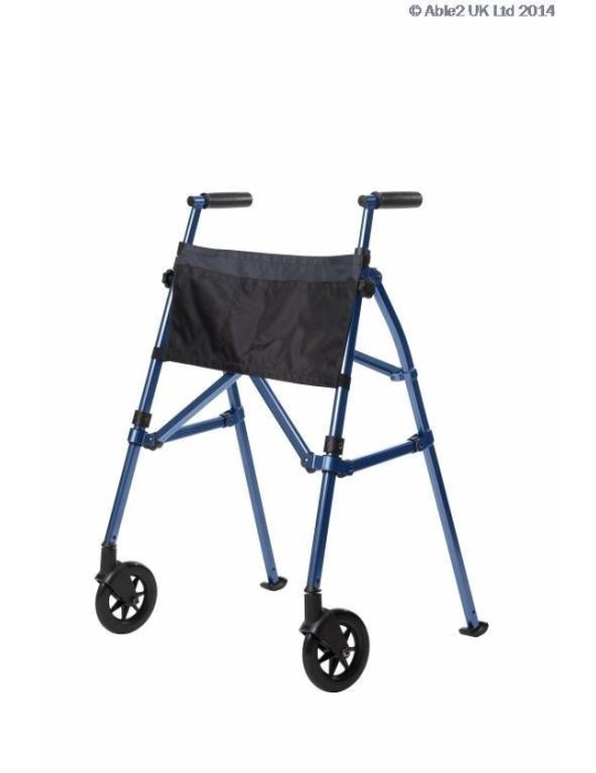 Caminador Fold N Go con 2 ruedas azul