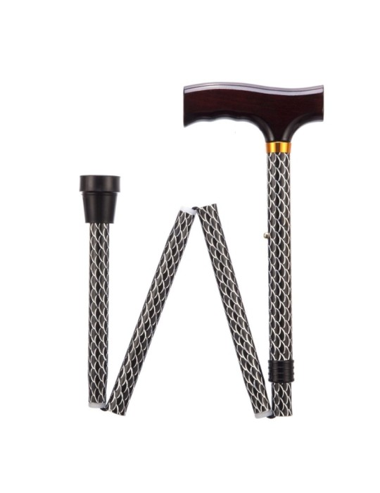 Bastón plegable 76 - 89 cm - Grabado en negro