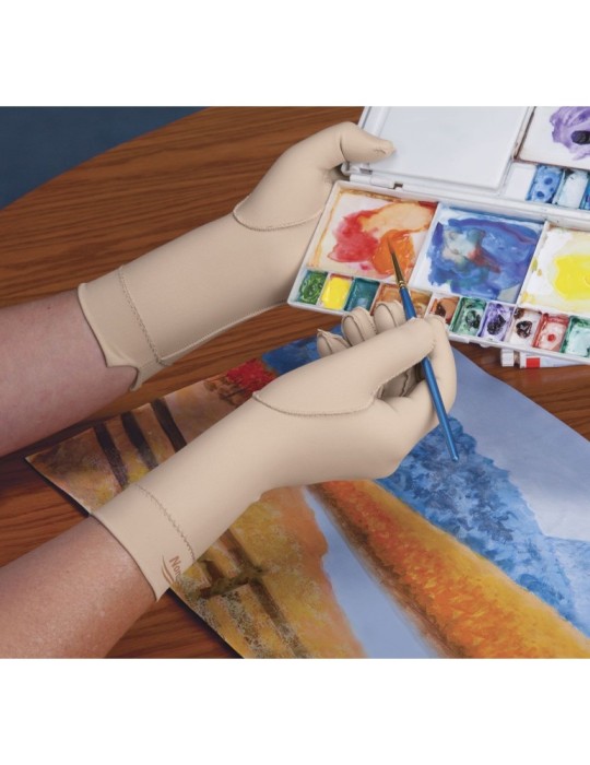 Guantes edema Norco. Dedos tapados sobre la muñeca, derecha talla M