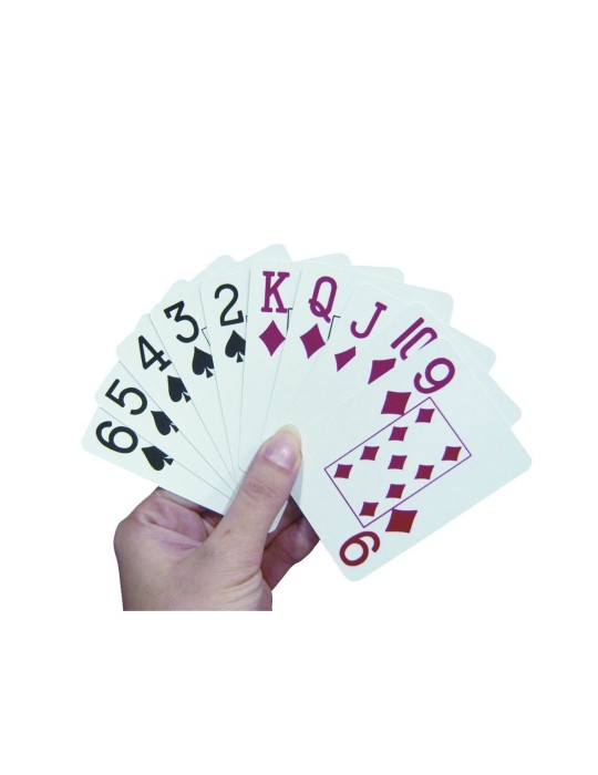 Cartas de poker con números grandes