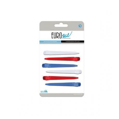 CART.6 PINZAS CURV.PLAST.COLOR