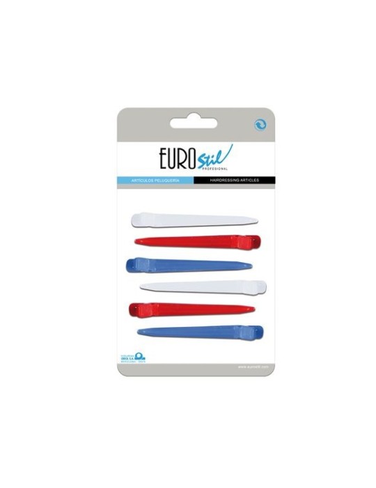 CART.6 PINZAS CURV.PLAST.COLOR