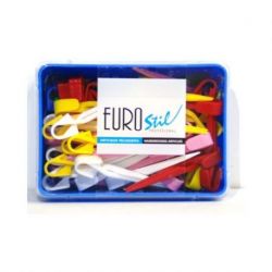 EUROSTIL CAJA 60uds PINZA PLASTICO MEDIANA