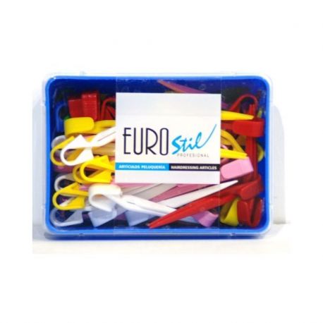 EUROSTIL CAJA 60uds PINZA PLASTICO MEDIANA